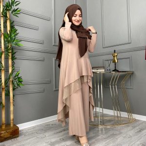 Ön file Dataylı pantolonlu takım