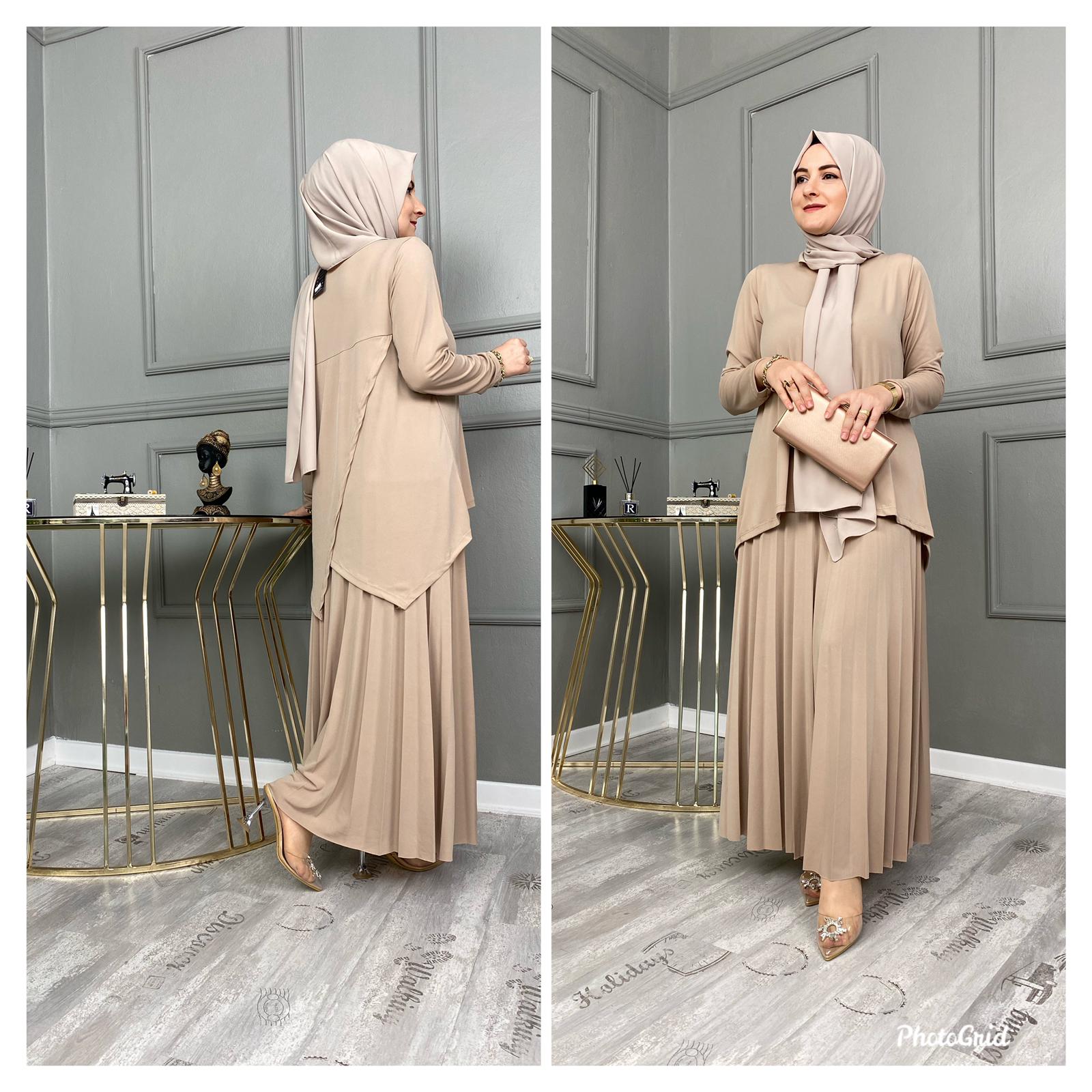 Likralı esnek etekli takım - Görsel 7