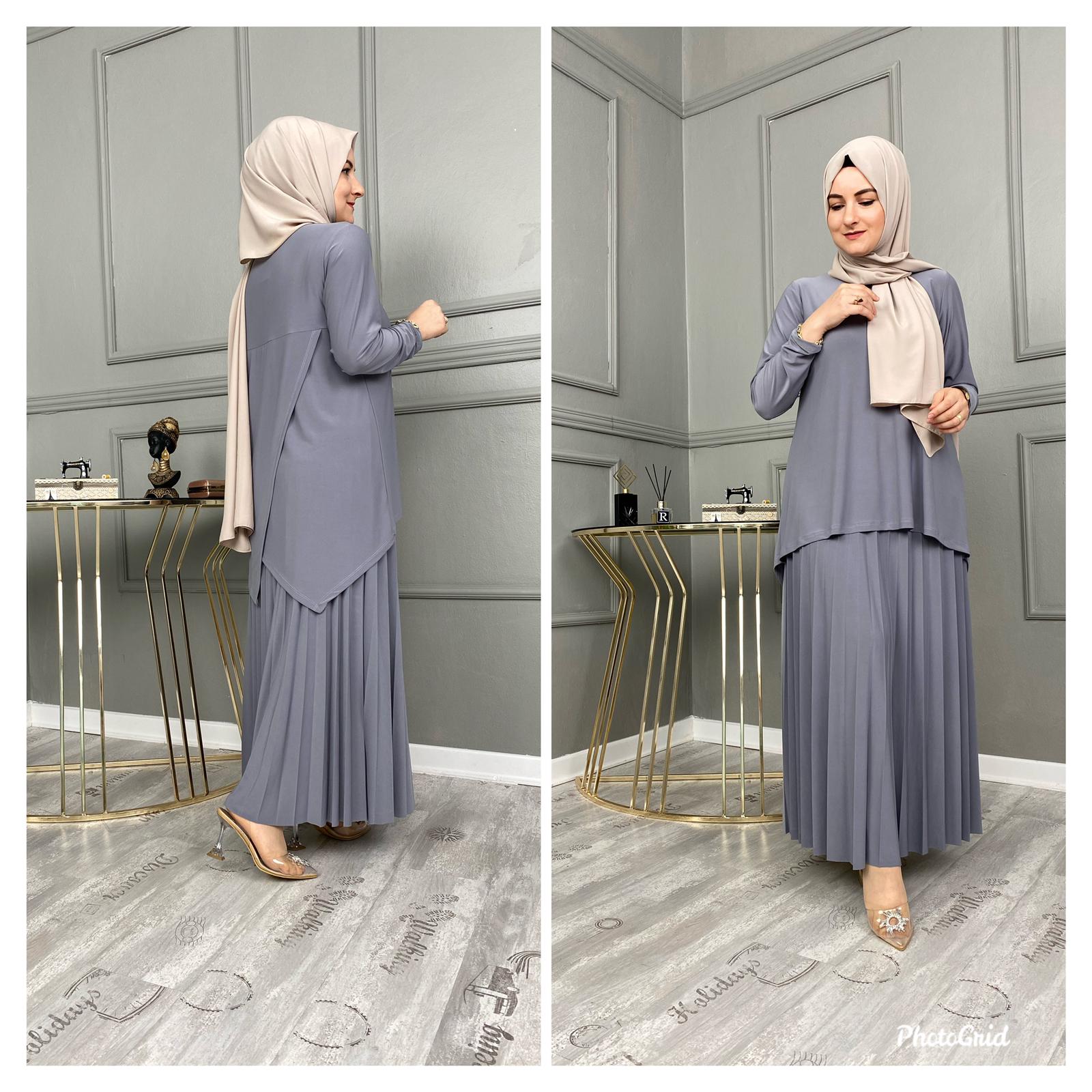 Likralı esnek etekli takım - Görsel 10