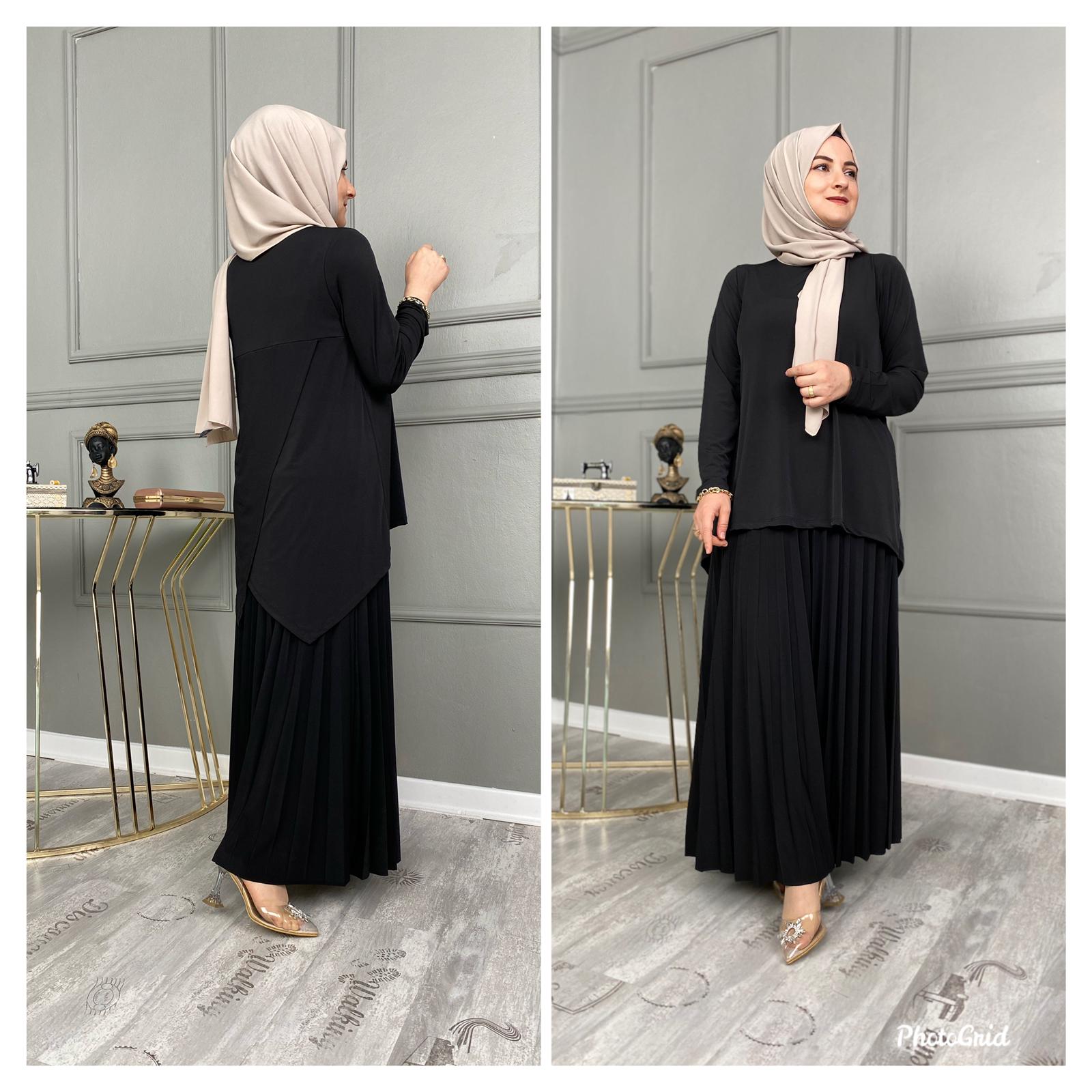 Likralı esnek etekli takım - Görsel 9