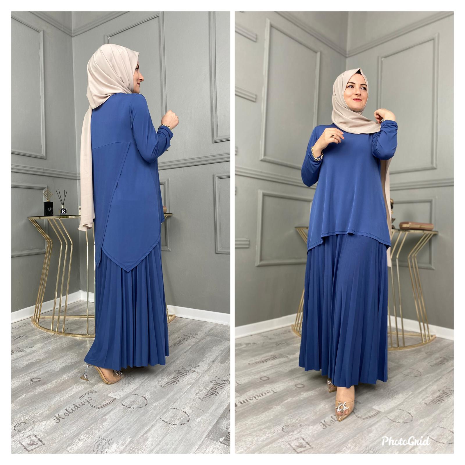 Likralı esnek etekli takım - Görsel 2