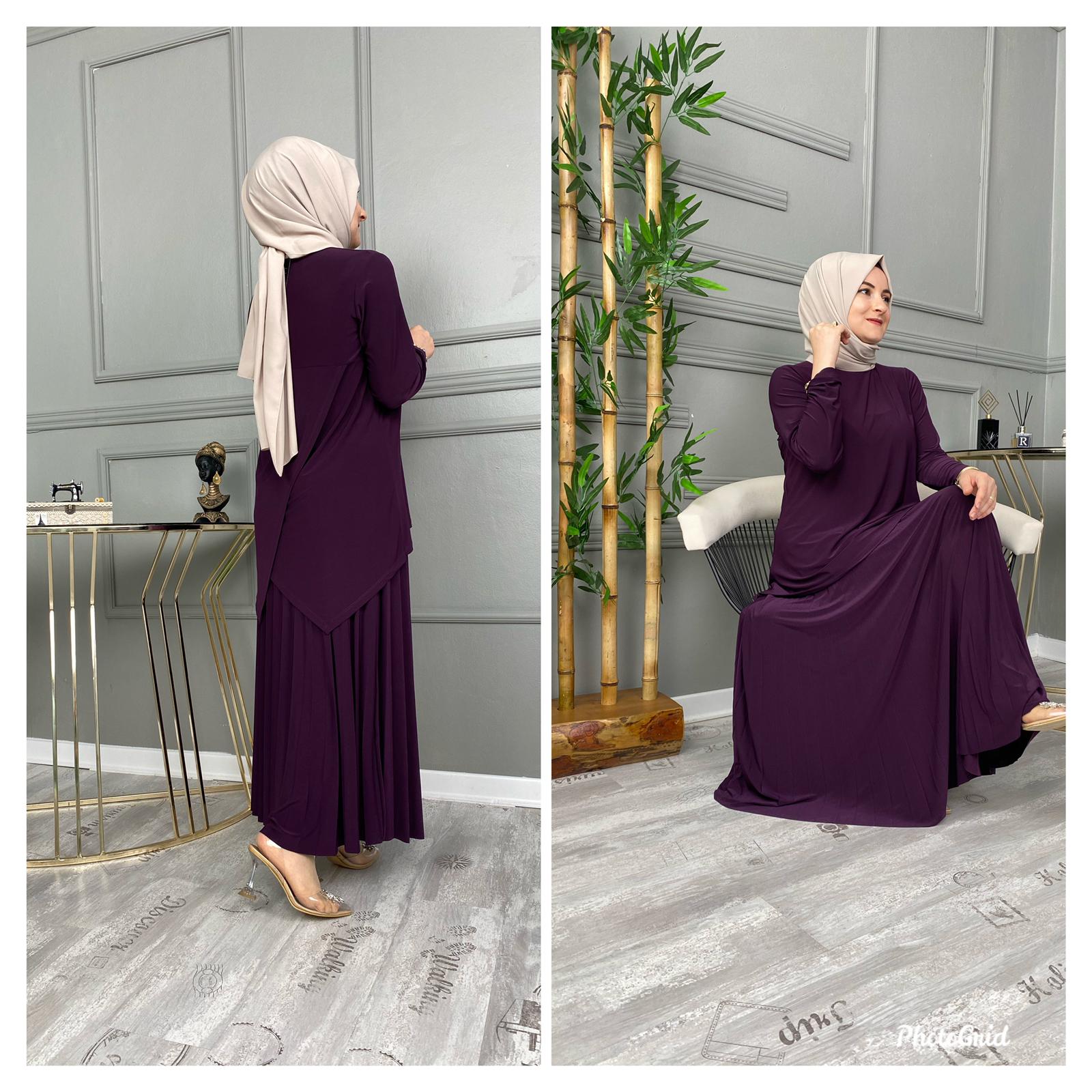 Likralı esnek etekli takım - Görsel 4