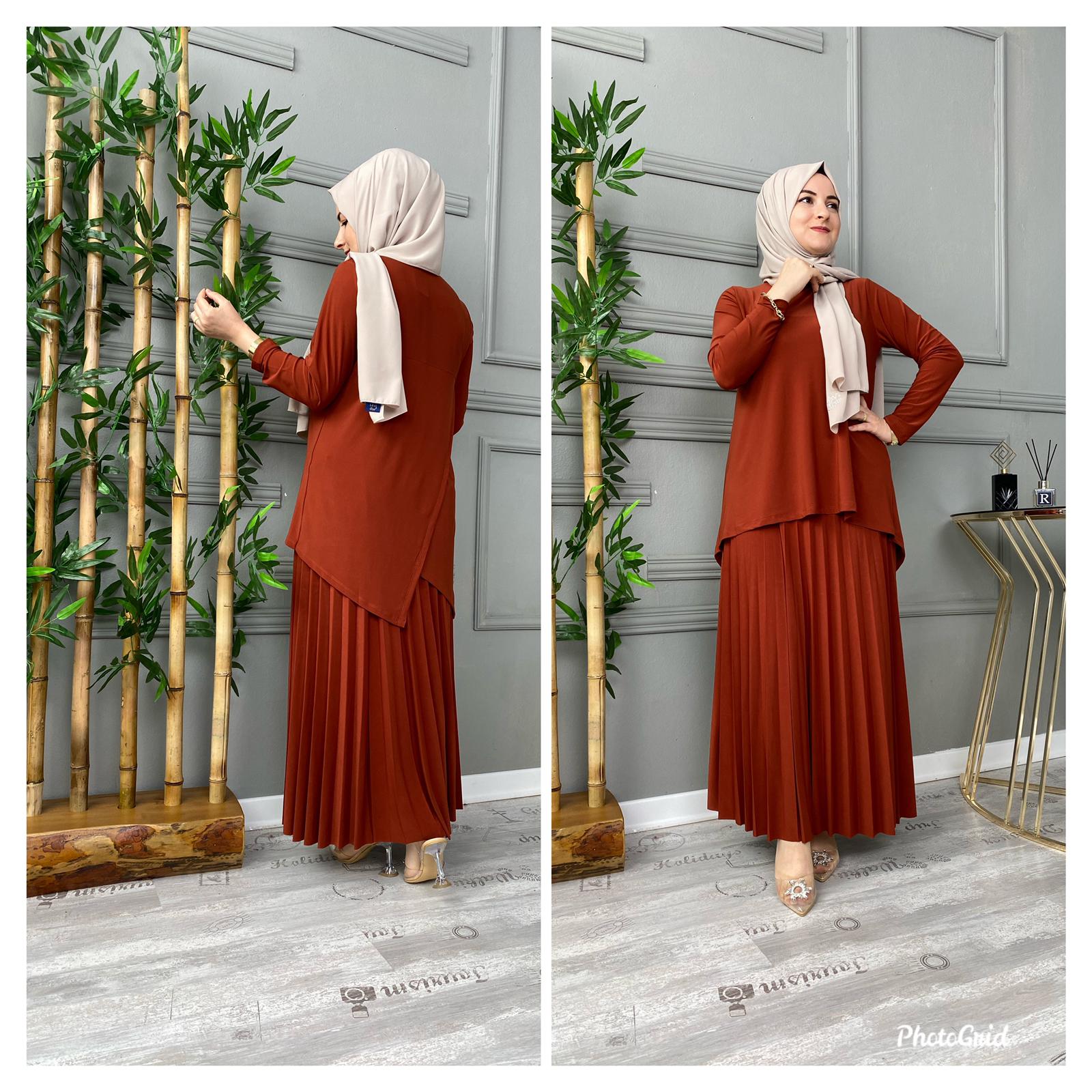 Likralı esnek etekli takım - Görsel 3