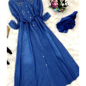 Nakış model kot elbise