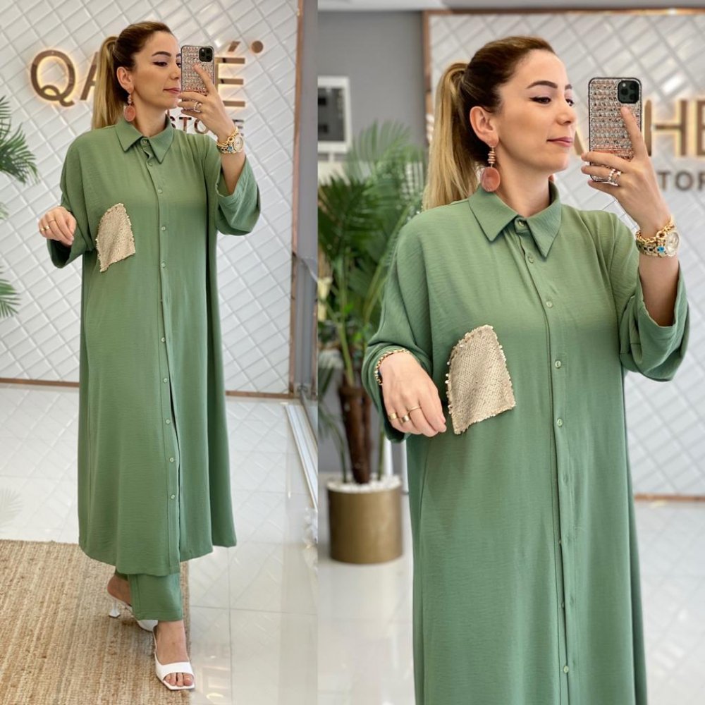 Tunik pantolon takım - Görsel 7