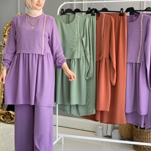 Tunik pantolon takım Ayrobin kumaş