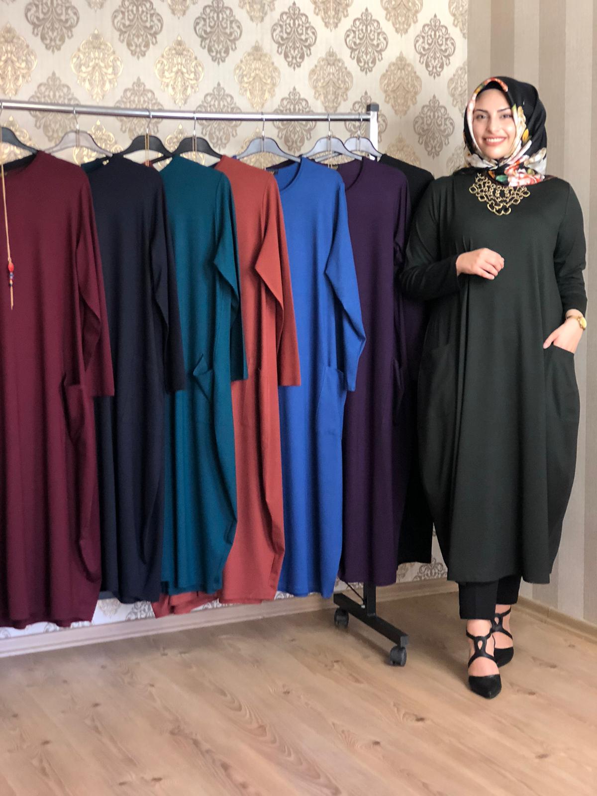 Büyük beden pamuk penye kumaş tunik - Görsel 2