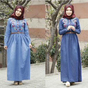 Yumuşak kot kumaş elbise