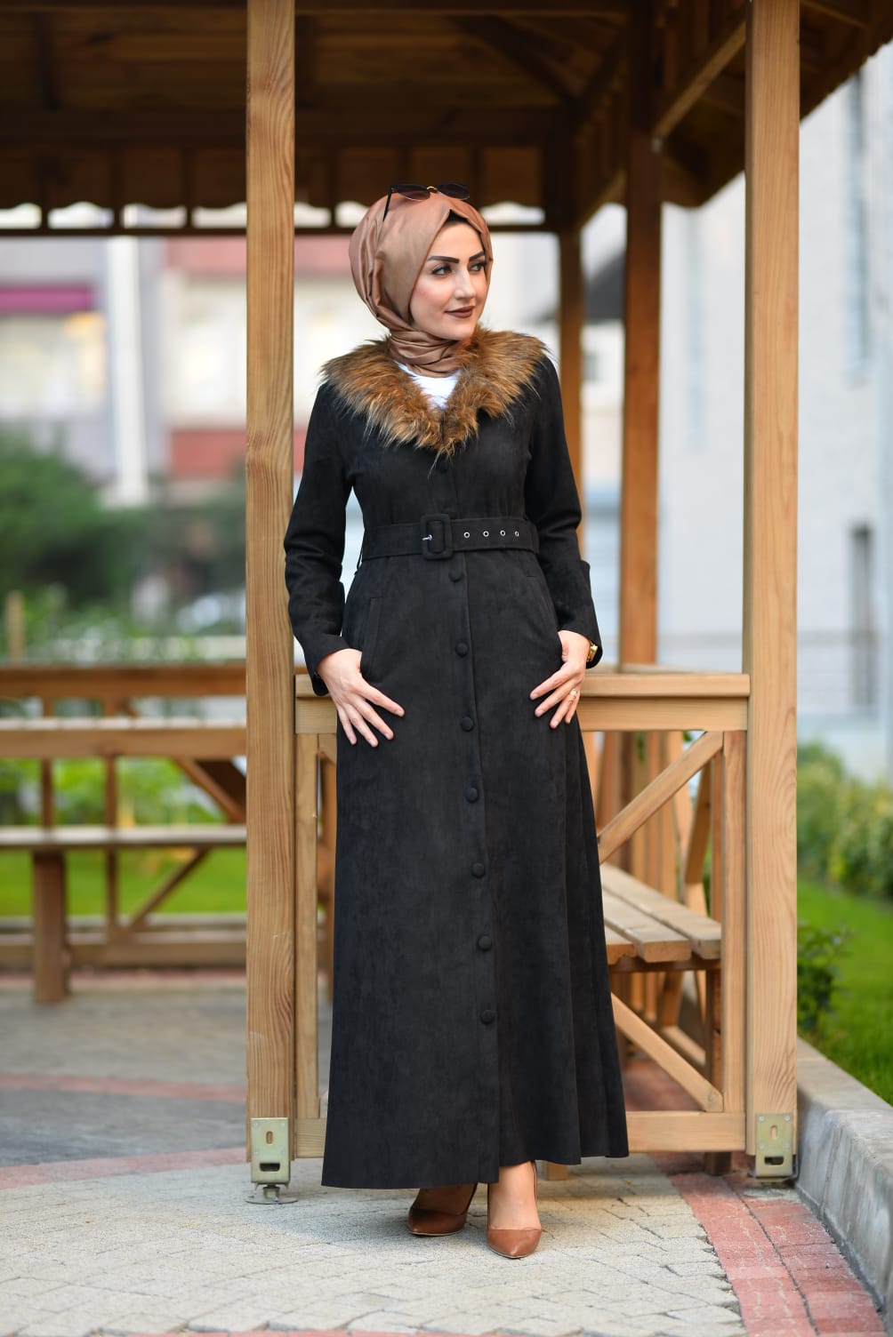 Tam boy kışlık süet Parduse - Görsel 6