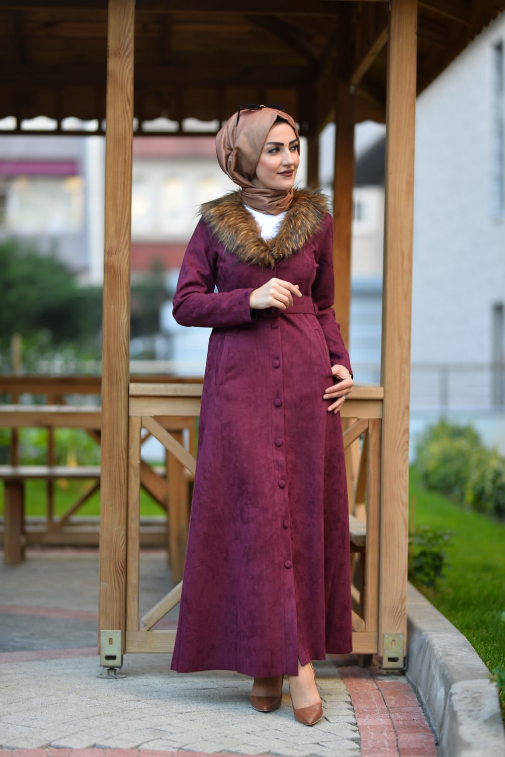 Tam boy kışlık süet Parduse - Görsel 3