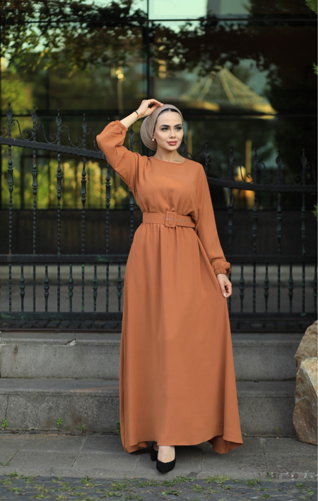 Mevlana model elbise - Görsel 12