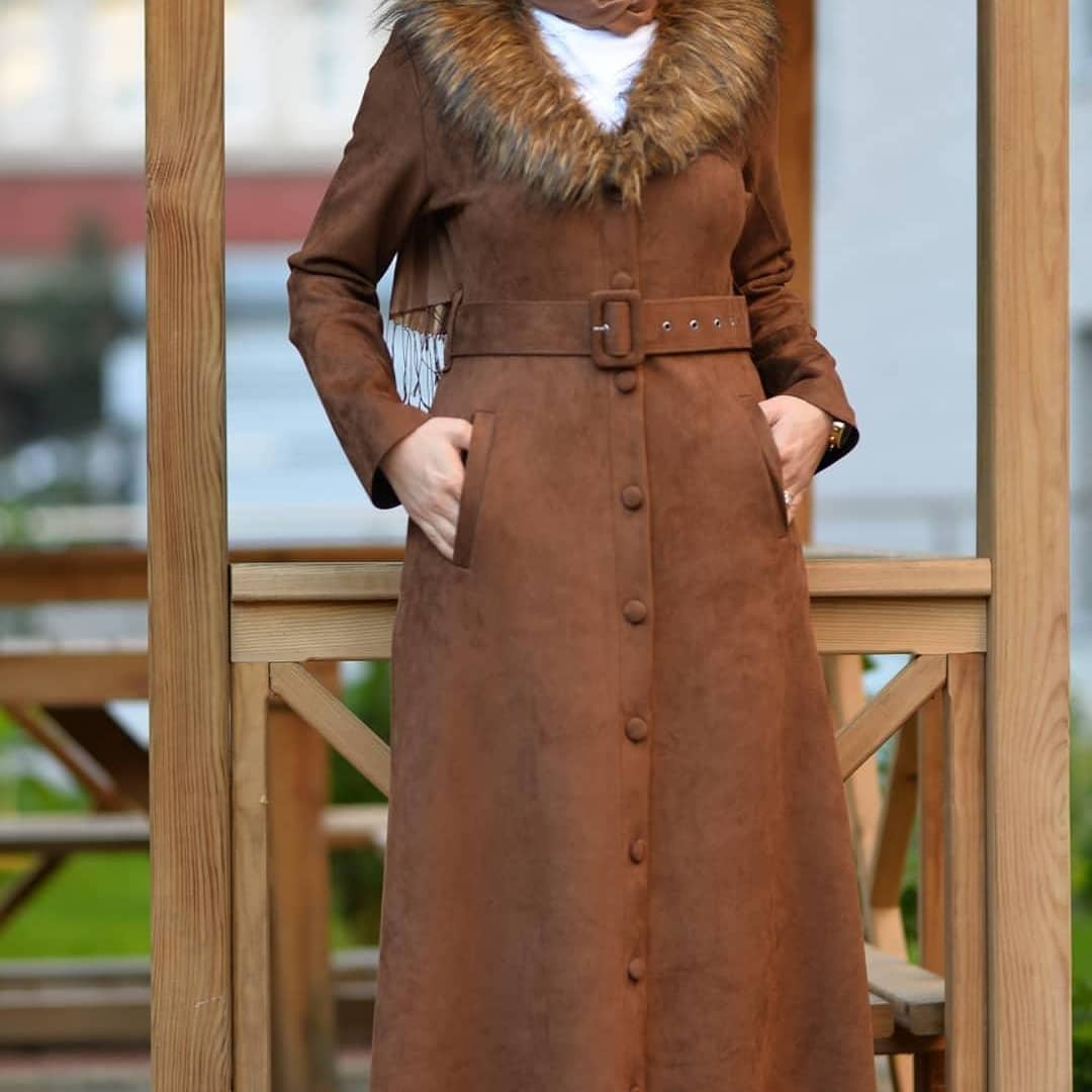 Tam boy kışlık süet Parduse - Görsel 5
