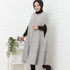 Büyük beden kaşe panço