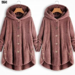 Kapşonlü peluş ceket