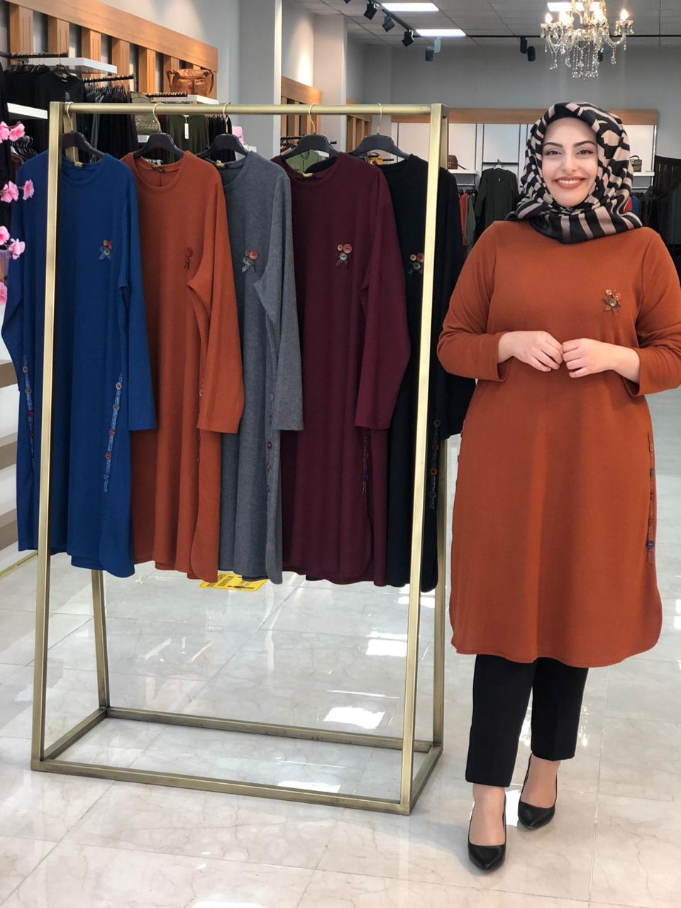 Büyük beden kışlık tunik - Görsel 3