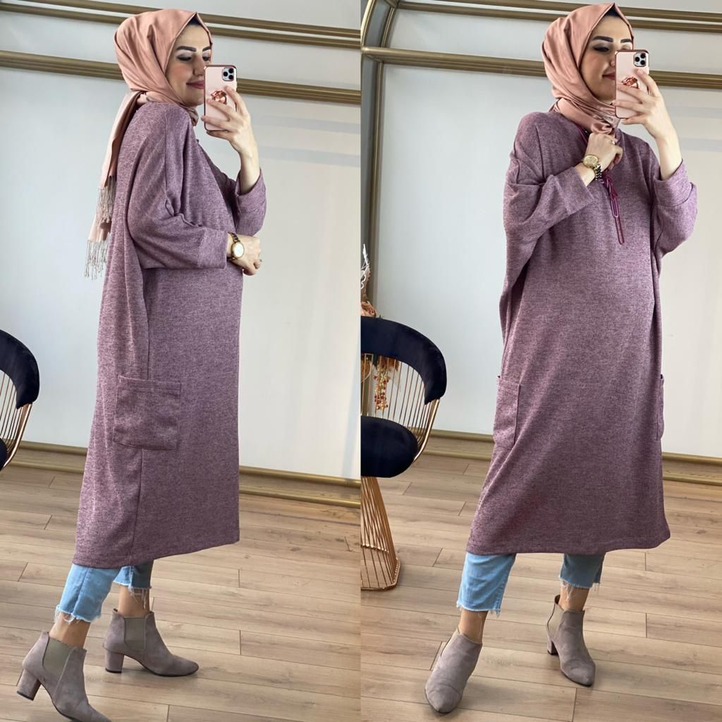 Büyük beden Örme triko tunik - Görsel 5