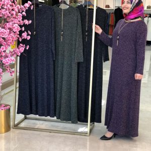 Örme kumaş elbise büyük beden