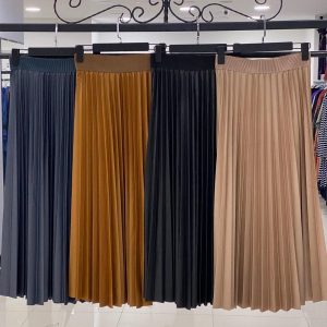 Pileli etek deri görünümlü