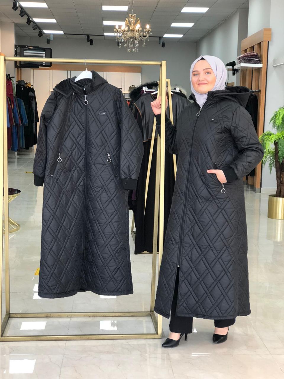 içi kürklü tam boy mont