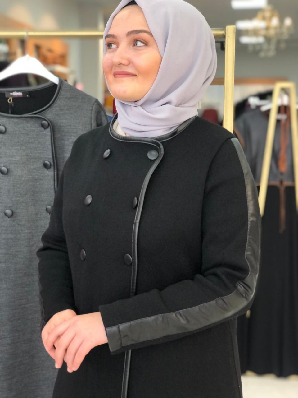 Düğmeli Çelik örme hırka - Görsel 4