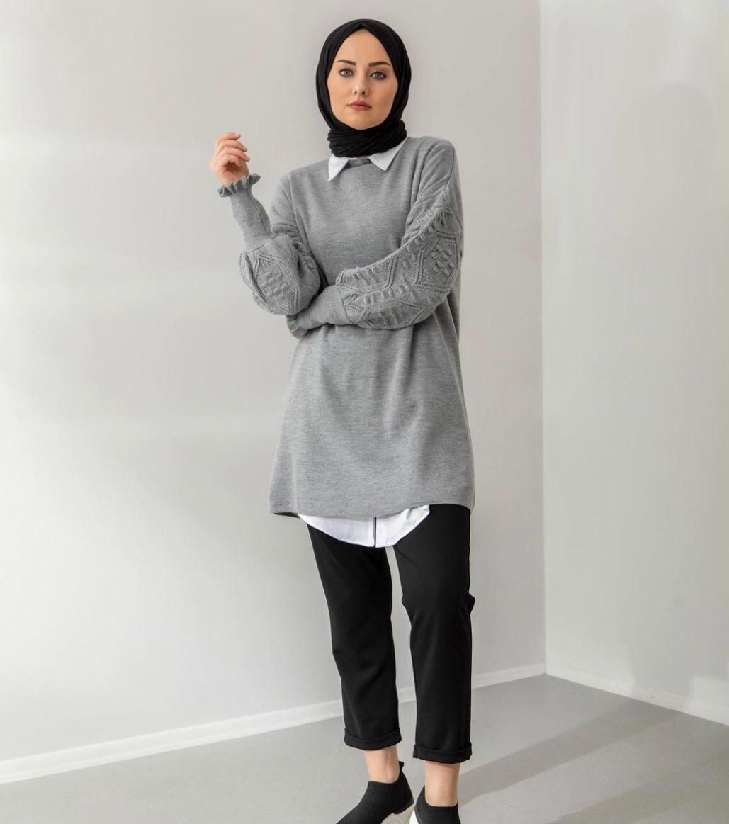 Kışlık triko kumaş tunik - Görsel 5
