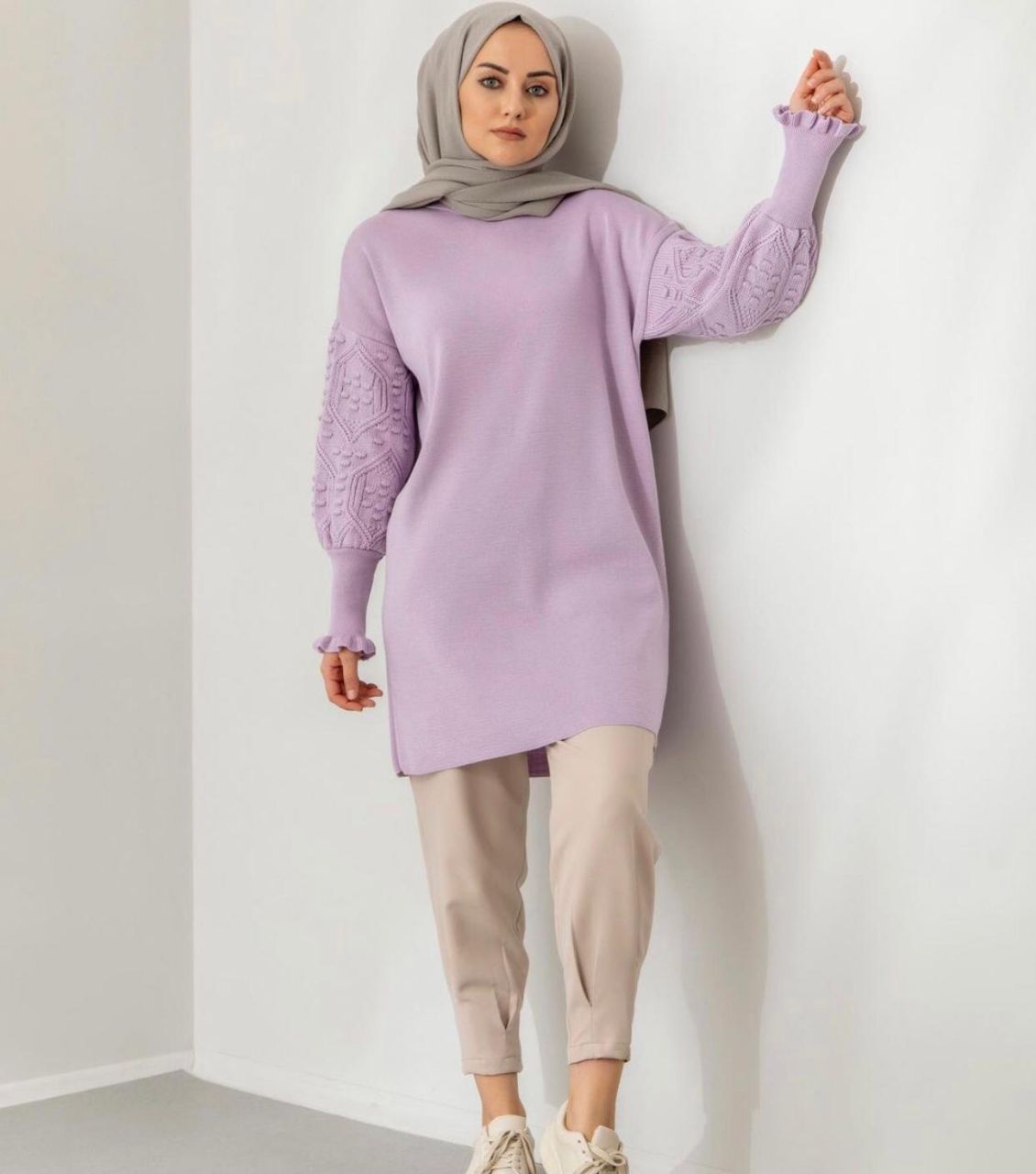 Kışlık triko kumaş tunik - Görsel 4