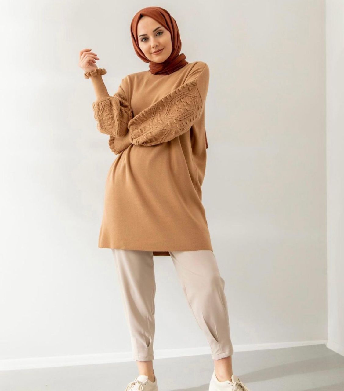 Kışlık triko kumaş tunik - Görsel 8