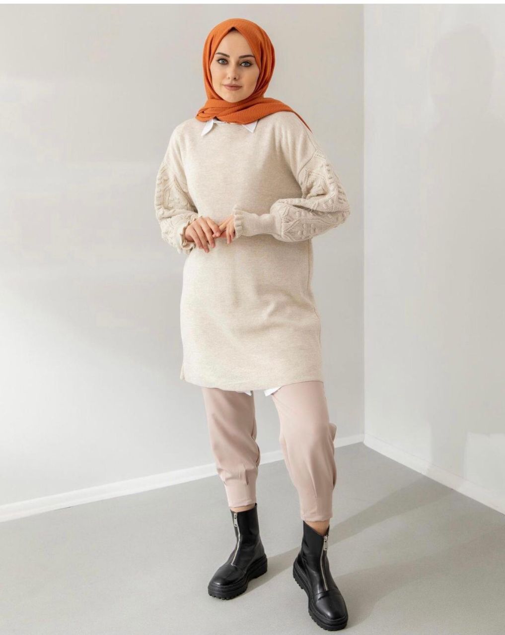 Kışlık triko kumaş tunik - Görsel 6