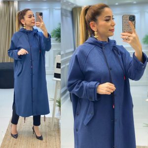 Kaşe panço  kapşonlu