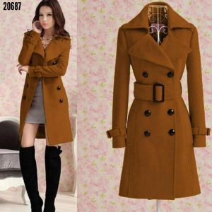 Düğmeli kaşe kaban