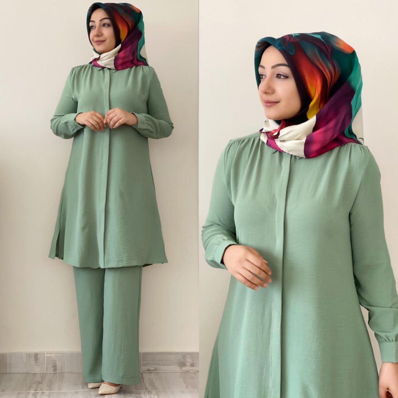 Büyük beden Tunik pantolon takım - Görsel 6