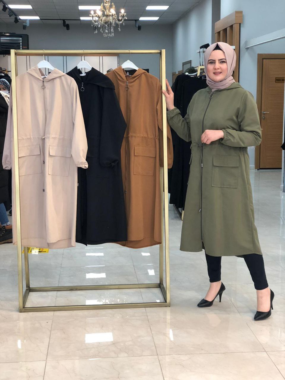 Fermualı trenç büyük beden