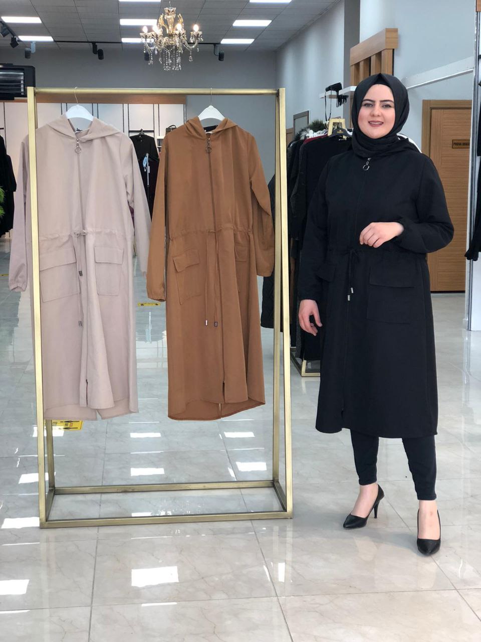 Fermualı trenç büyük beden - Görsel 8