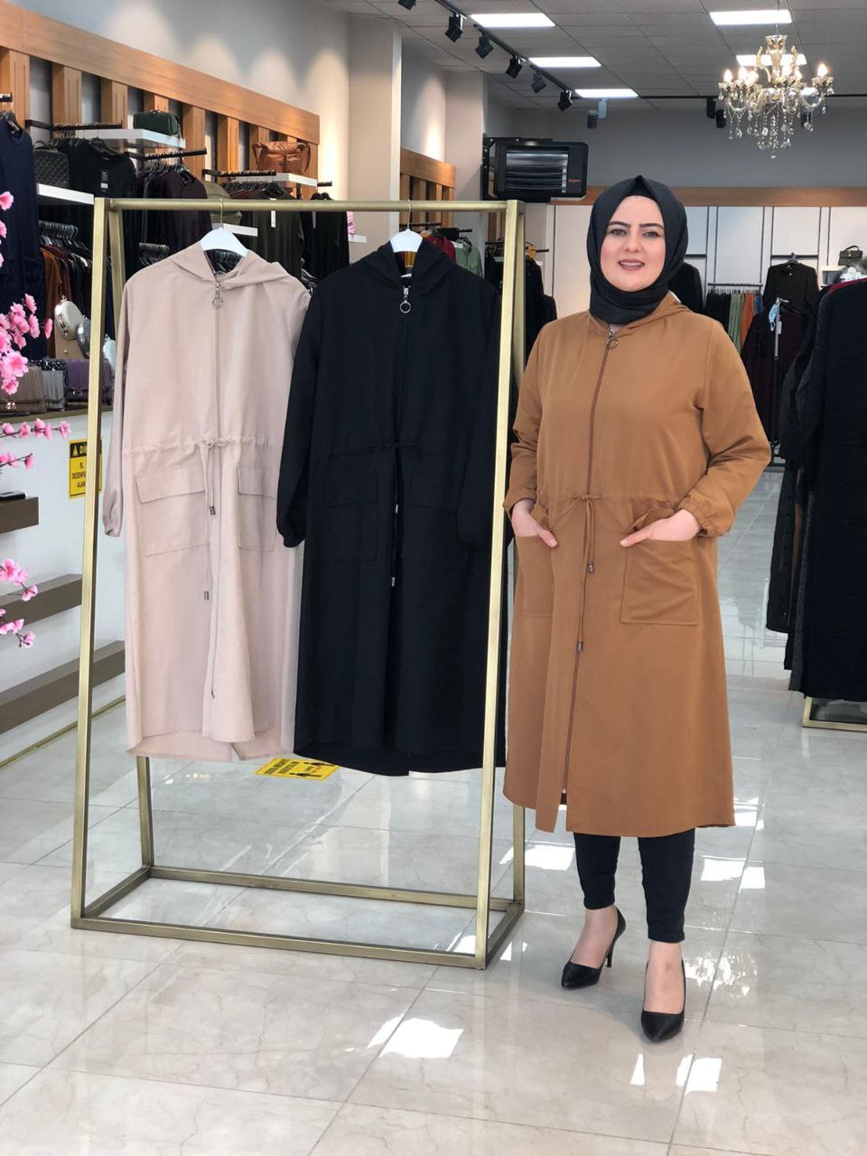 Fermualı trenç büyük beden - Görsel 9