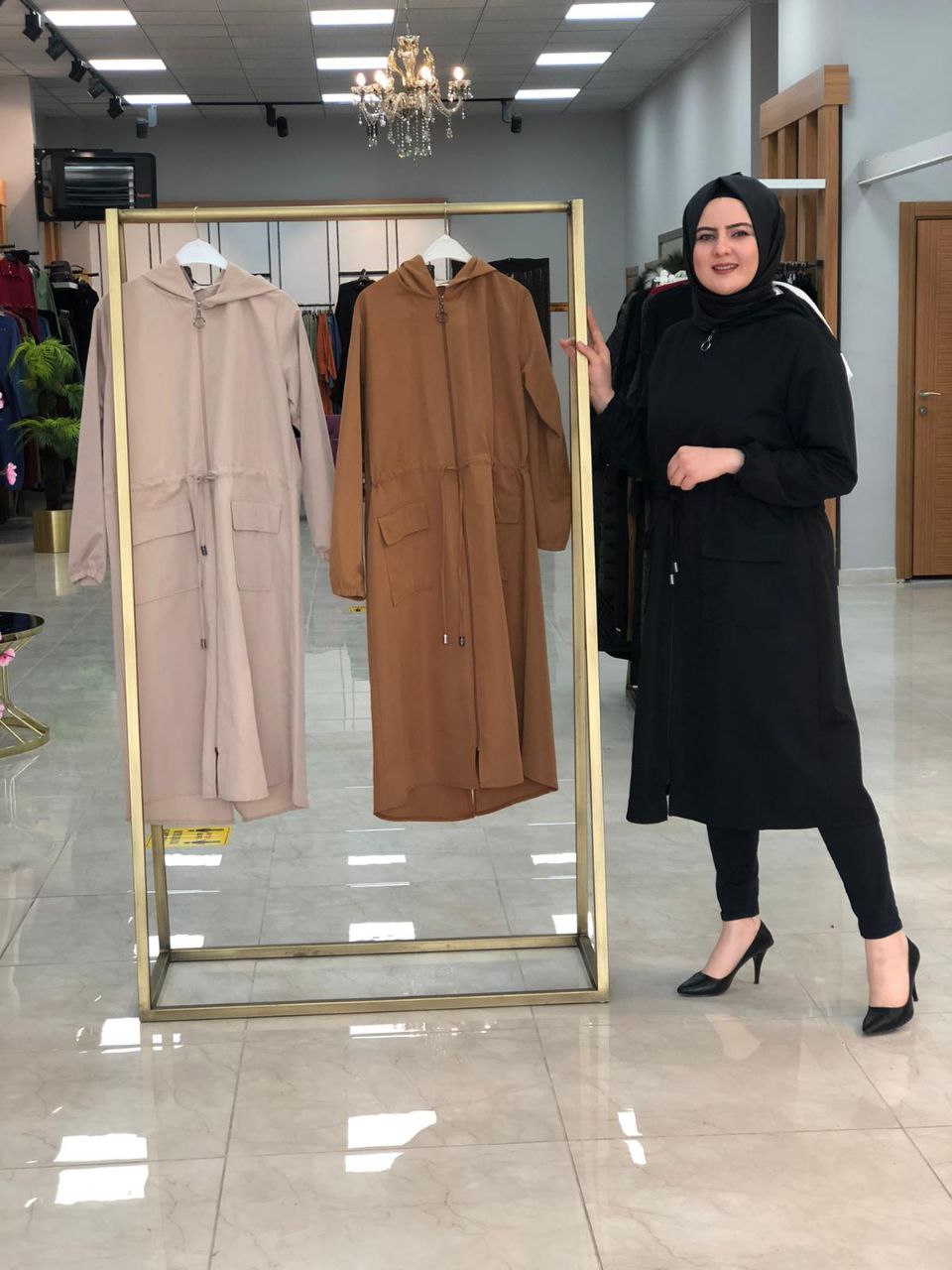 Fermualı trenç büyük beden - Görsel 5