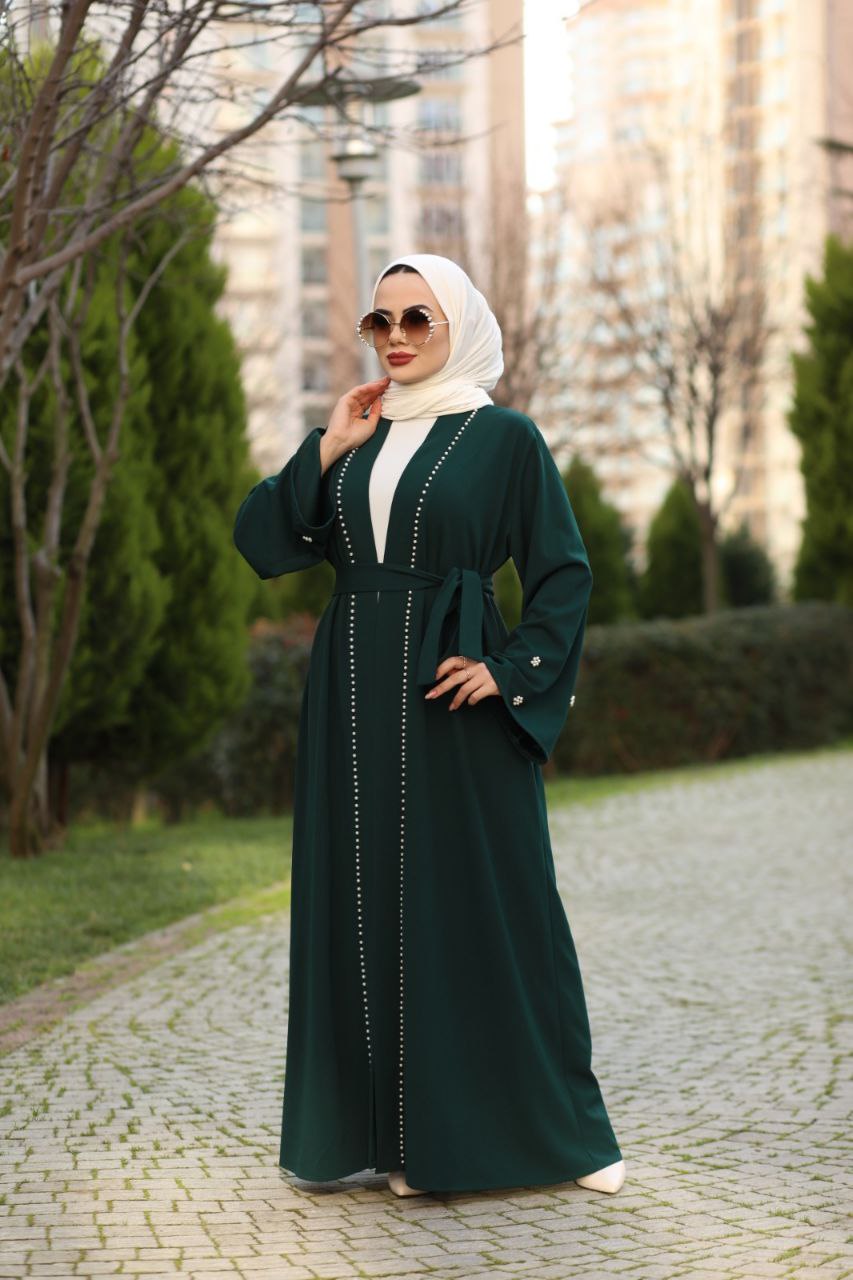 Büyük beden krep kumaş ferace - Görsel 8