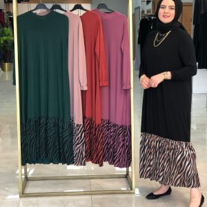 zebra desen elbise sandy kumaş