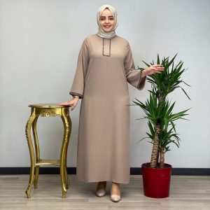 Büyük beden krep kumaş Abaya elbise