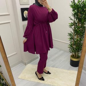 Tunik pantalon takım ayrobin kumaş