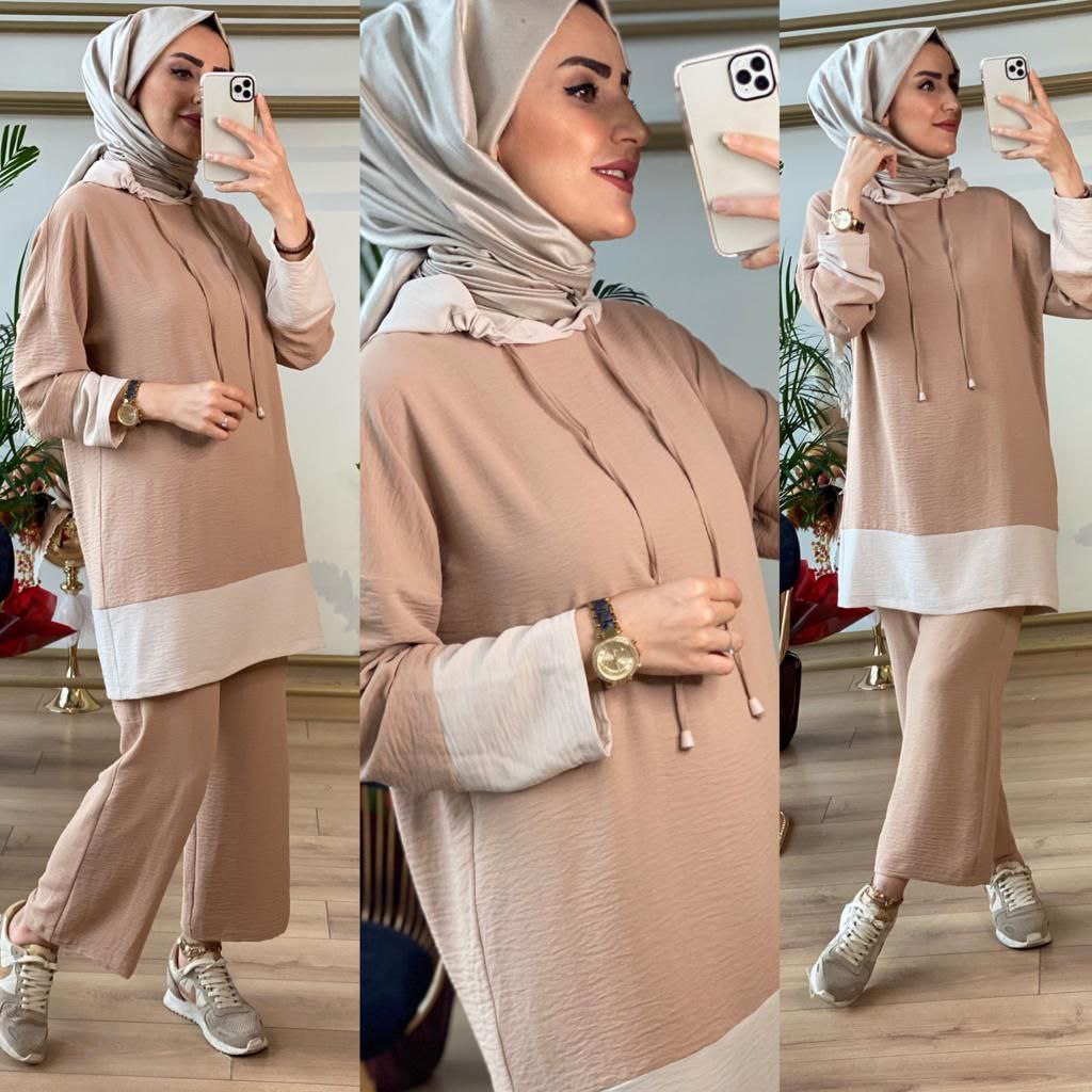 Tunik pantalon takım ayrobin kumaş - Görsel 6