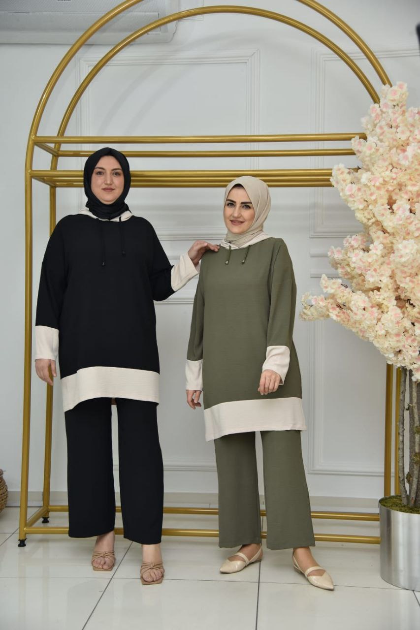 Tunik pantalon takım ayrobin kumaş - Görsel 4