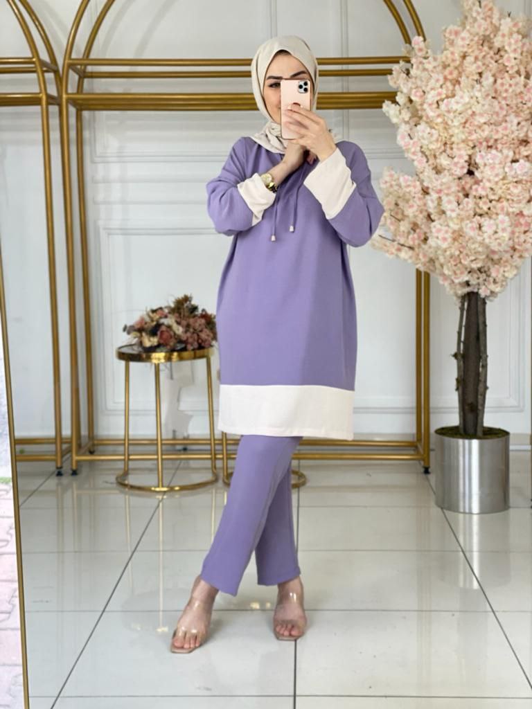 Tunik pantalon takım ayrobin kumaş - Görsel 2