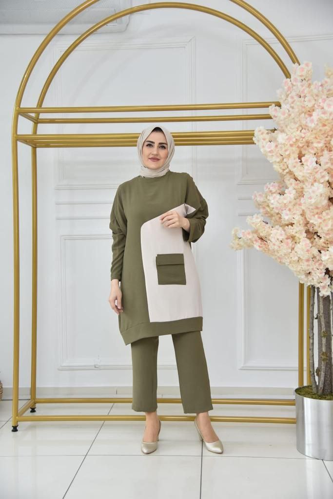 Ayrobin krep kumaş takım - Görsel 5