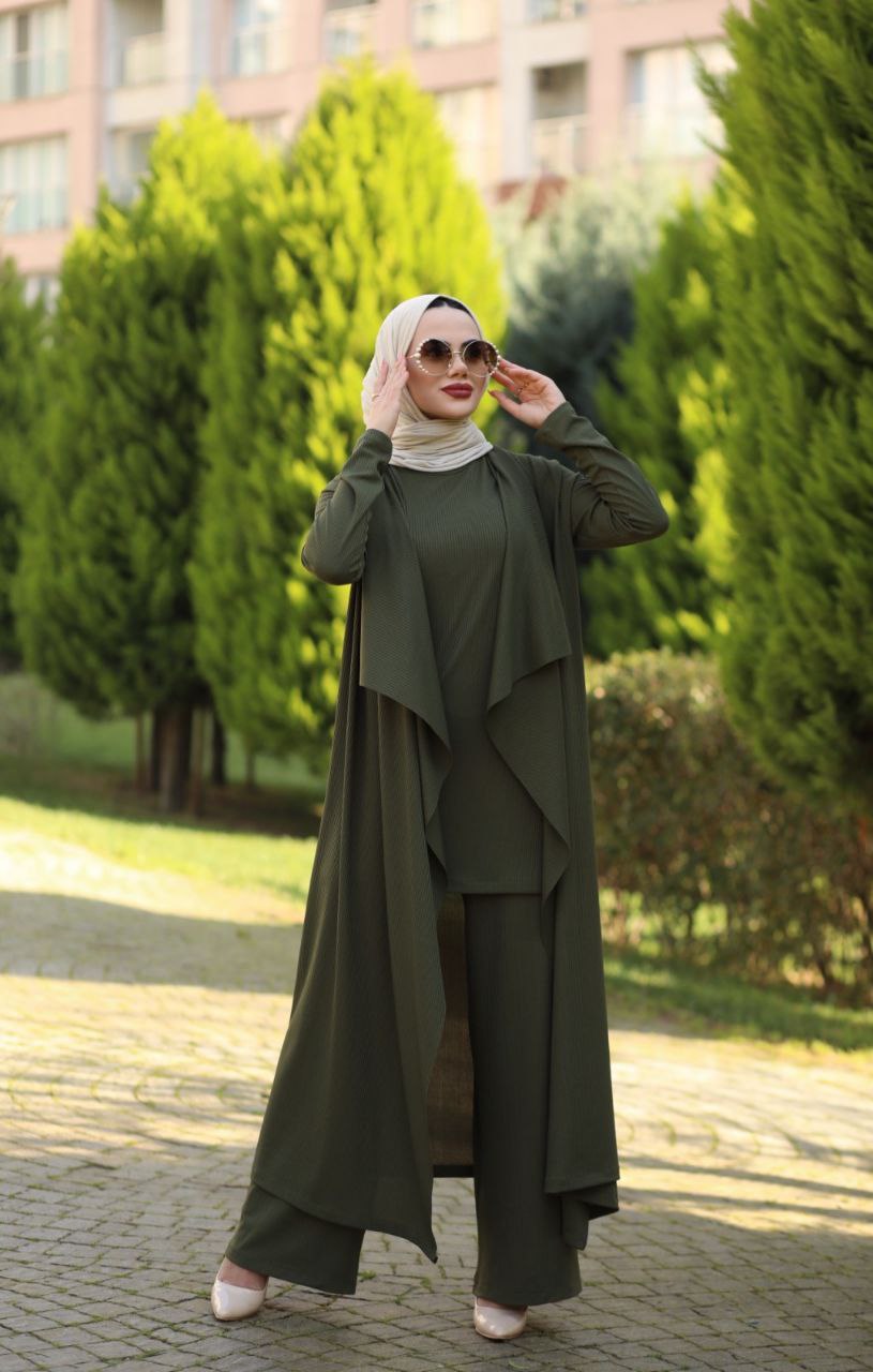 Tunik pantolon hırka 3 lü takım - Görsel 2