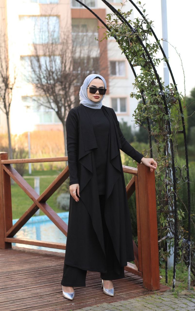 Tunik pantolon hırka 3 lü takım - Görsel 9