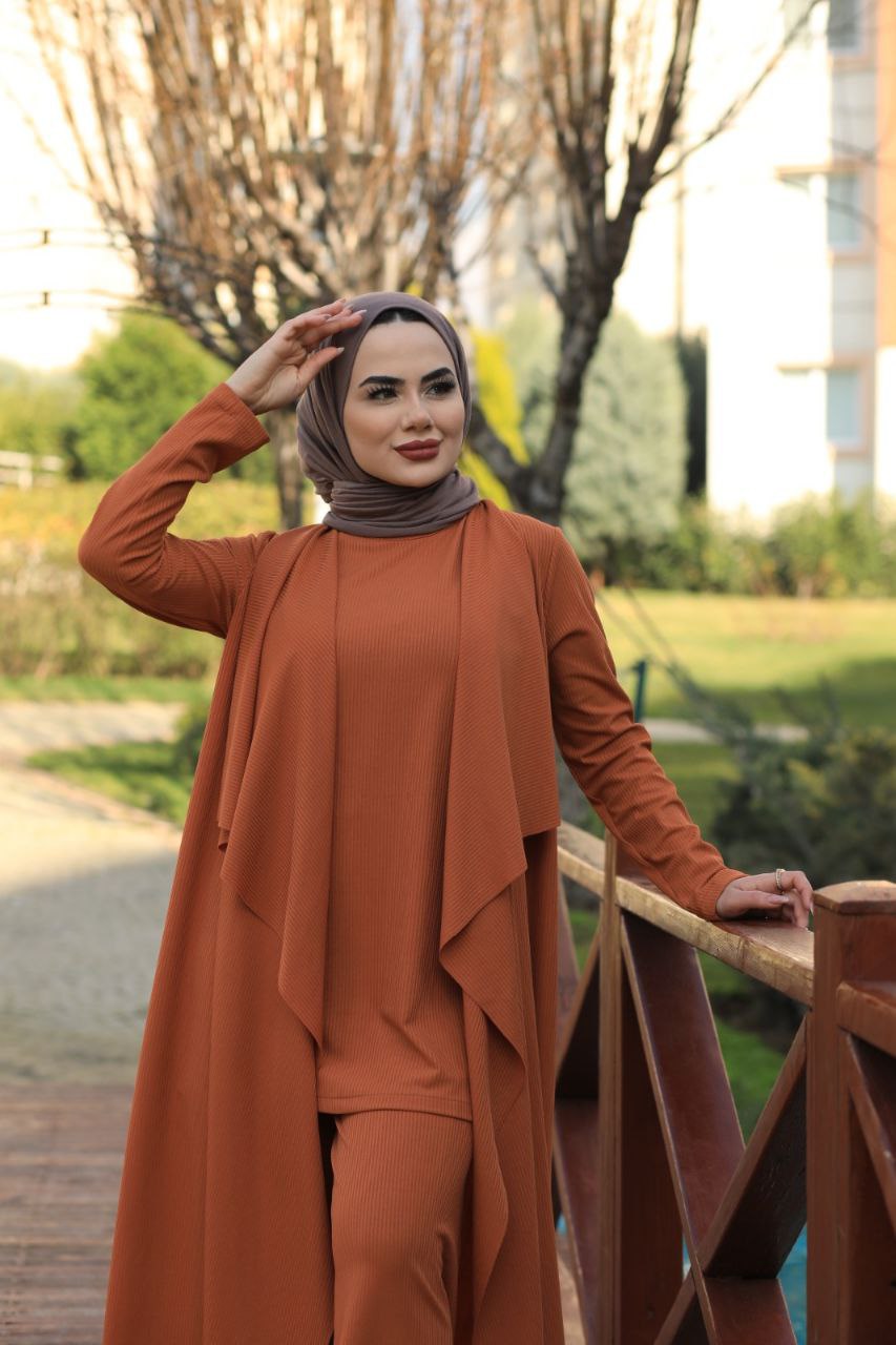 Tunik pantolon hırka 3 lü takım - Görsel 4