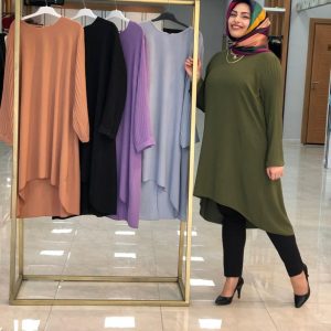 Tunik büyük beden kolları piliseli