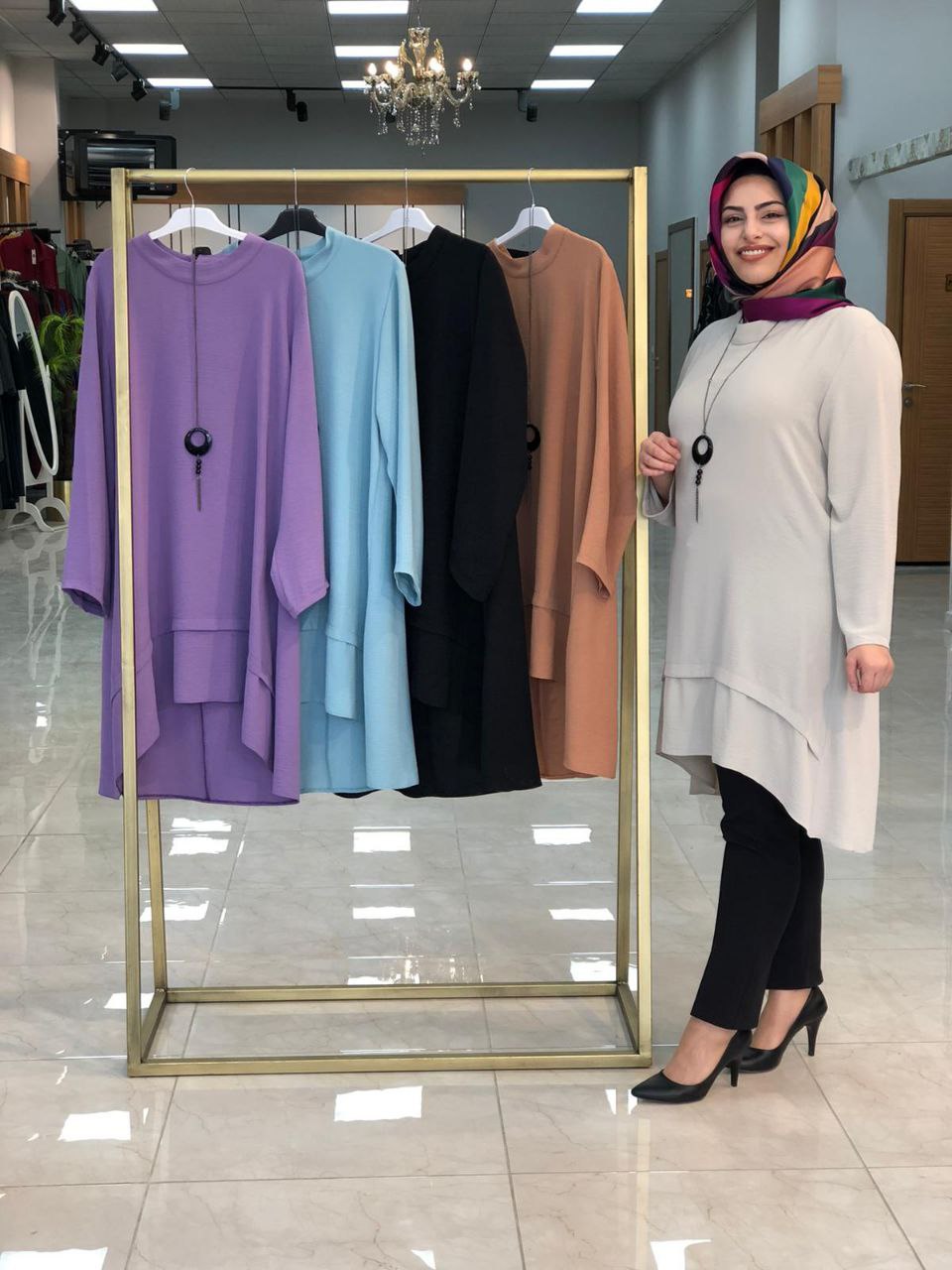 Çift katlı tunik ayrobin kumaş - Görsel 4