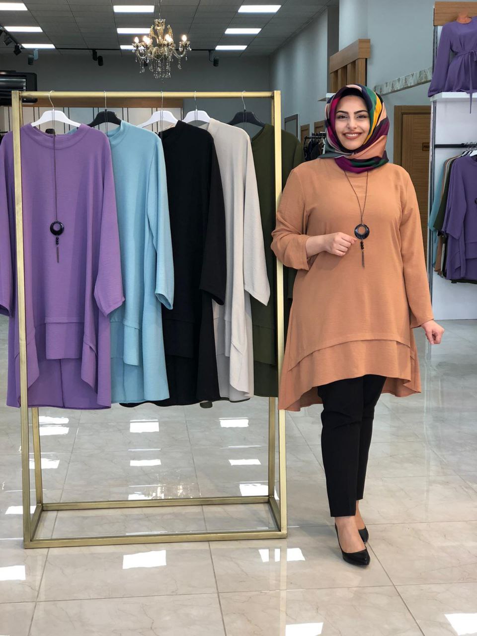 Çift katlı tunik ayrobin kumaş - Görsel 2