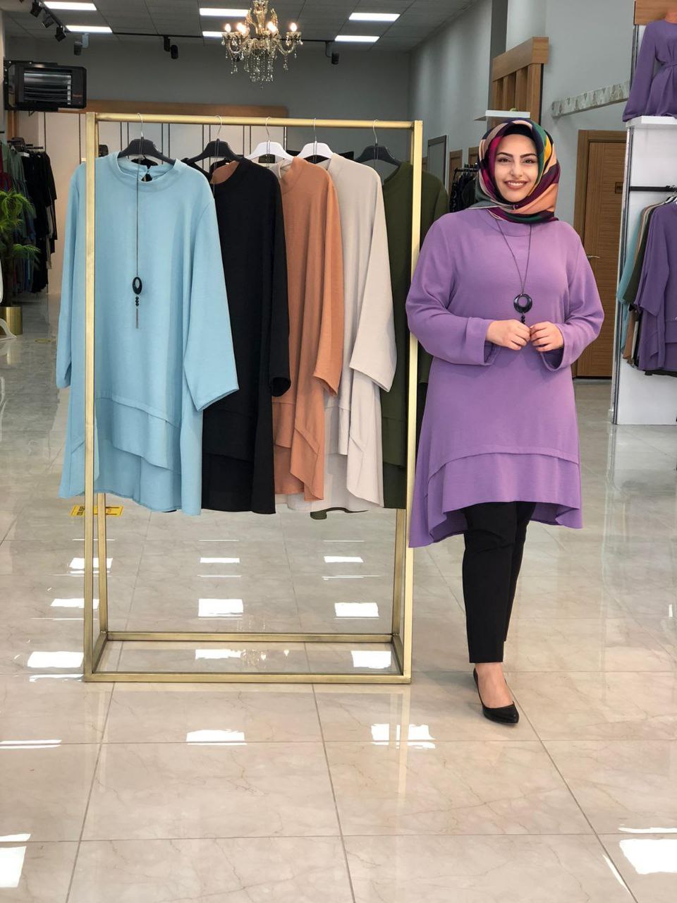 Çift katlı tunik ayrobin kumaş - Görsel 3